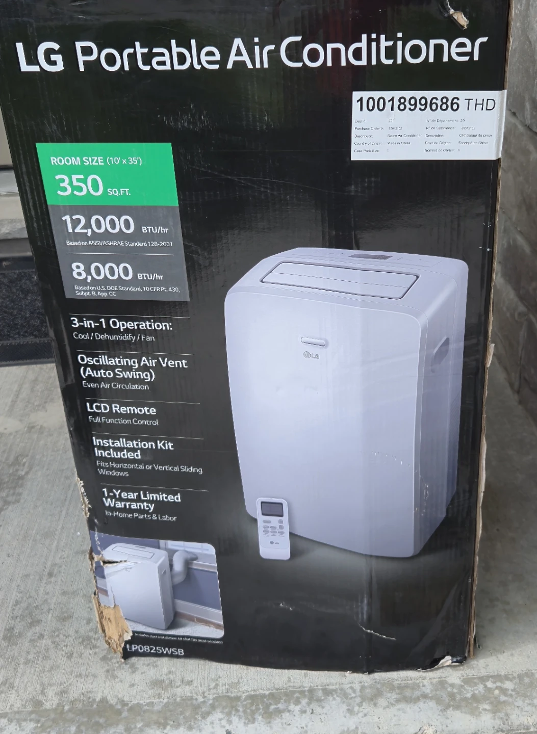 LIKE brand new. 8kbtu Lg Portable air Conditioner. Used for 2wks