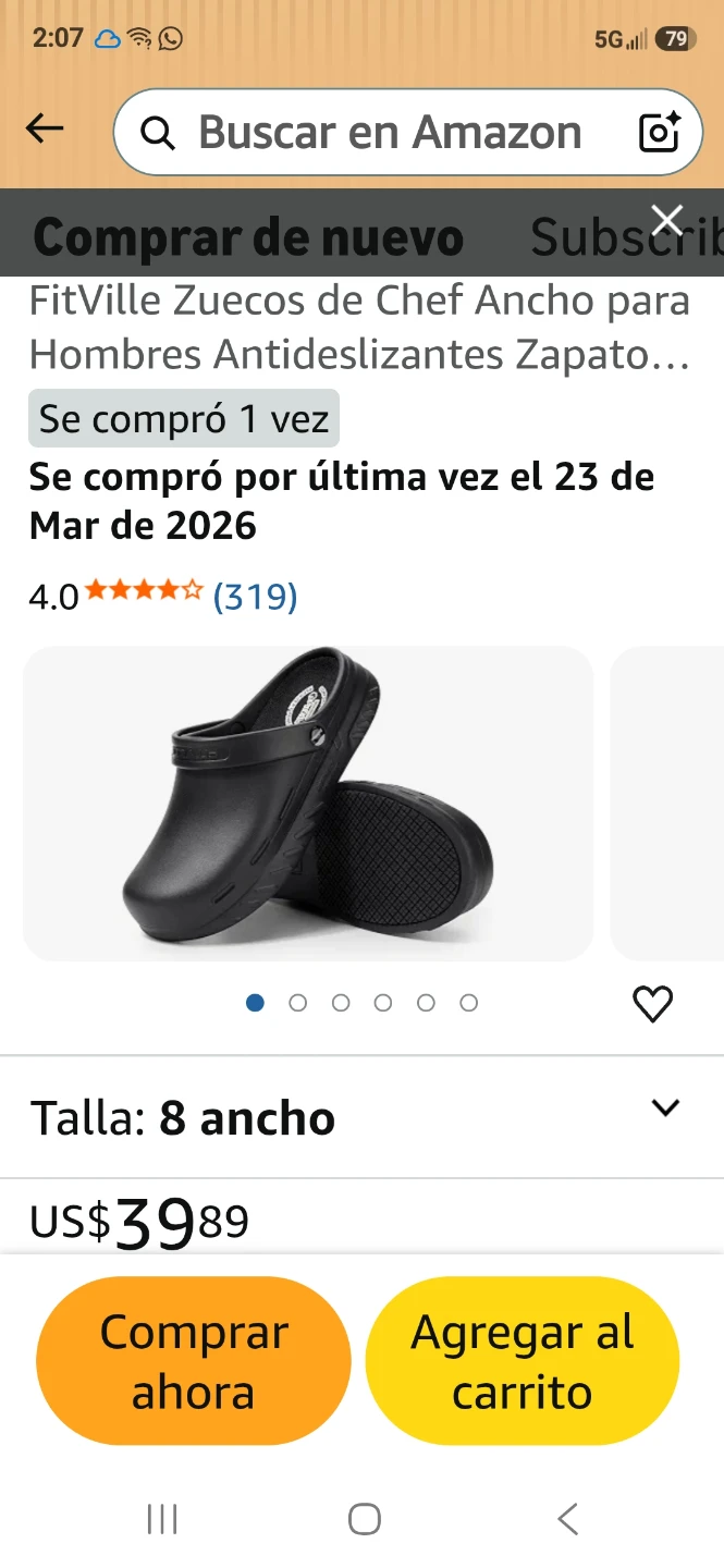 FitVille Black Chef Clogs Size 8 Wide - photo 4