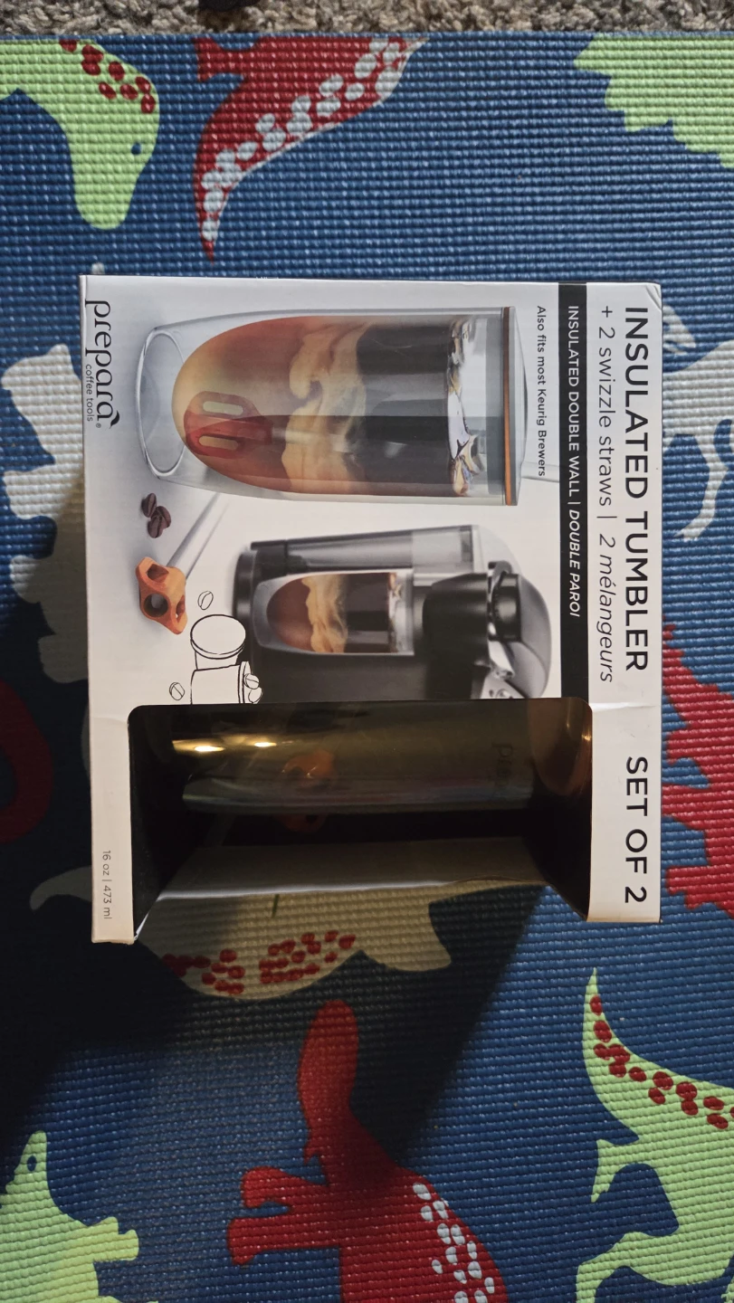Prepara Insulated Tumbler Set of 2 with Swizzle Straws