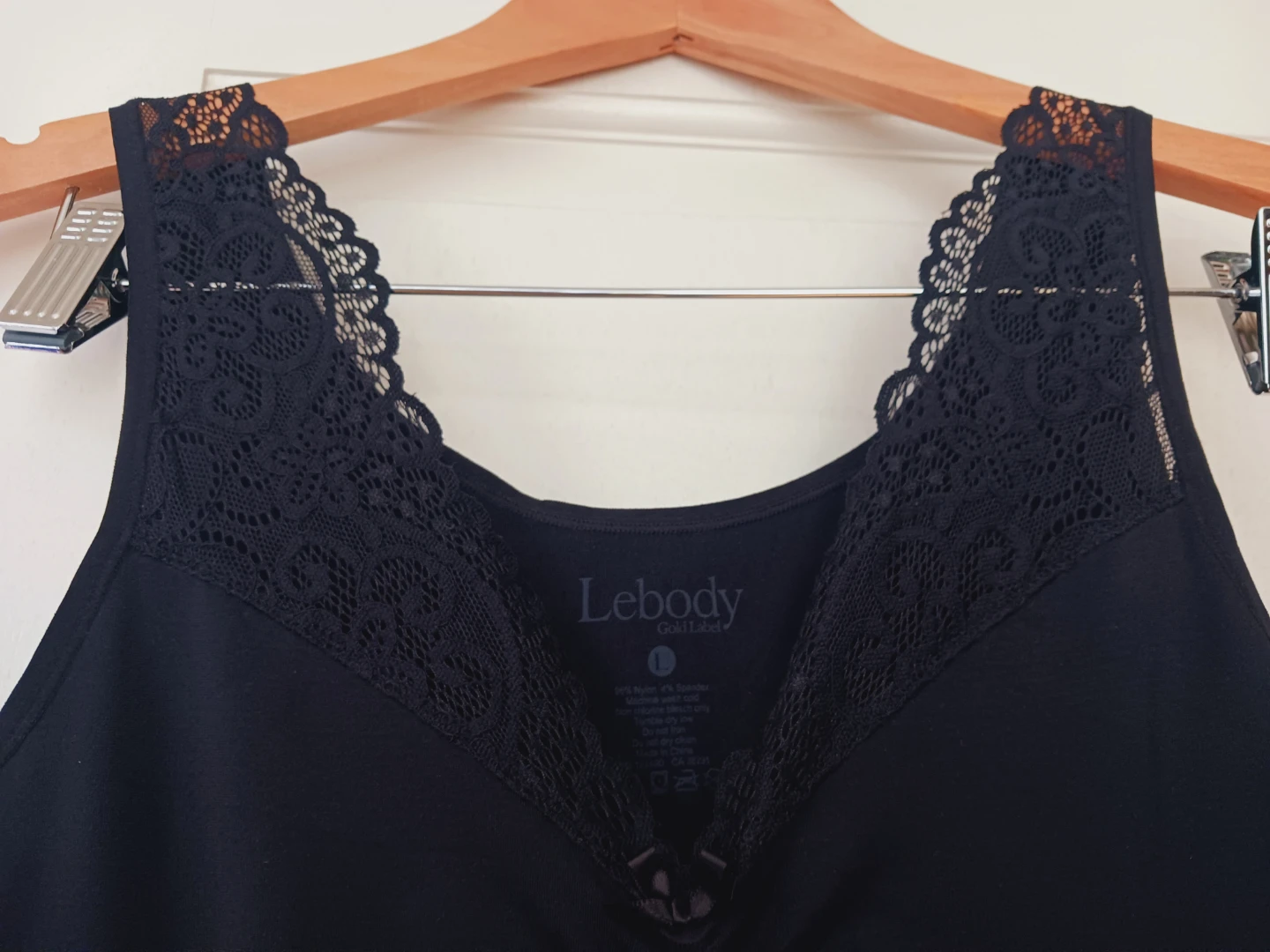 New !! Lebody Sculpting Black Lace Trim Body Shaping Camisole - photo 5