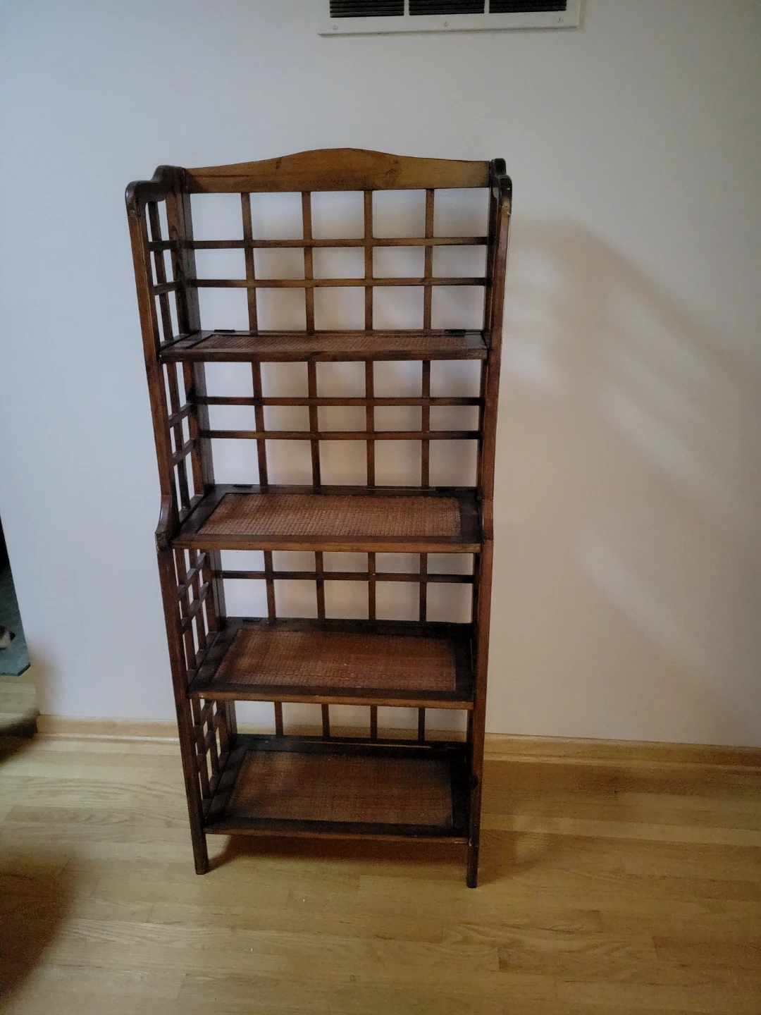 Wooden Shelf Unit with Cane Inserts - photo 2