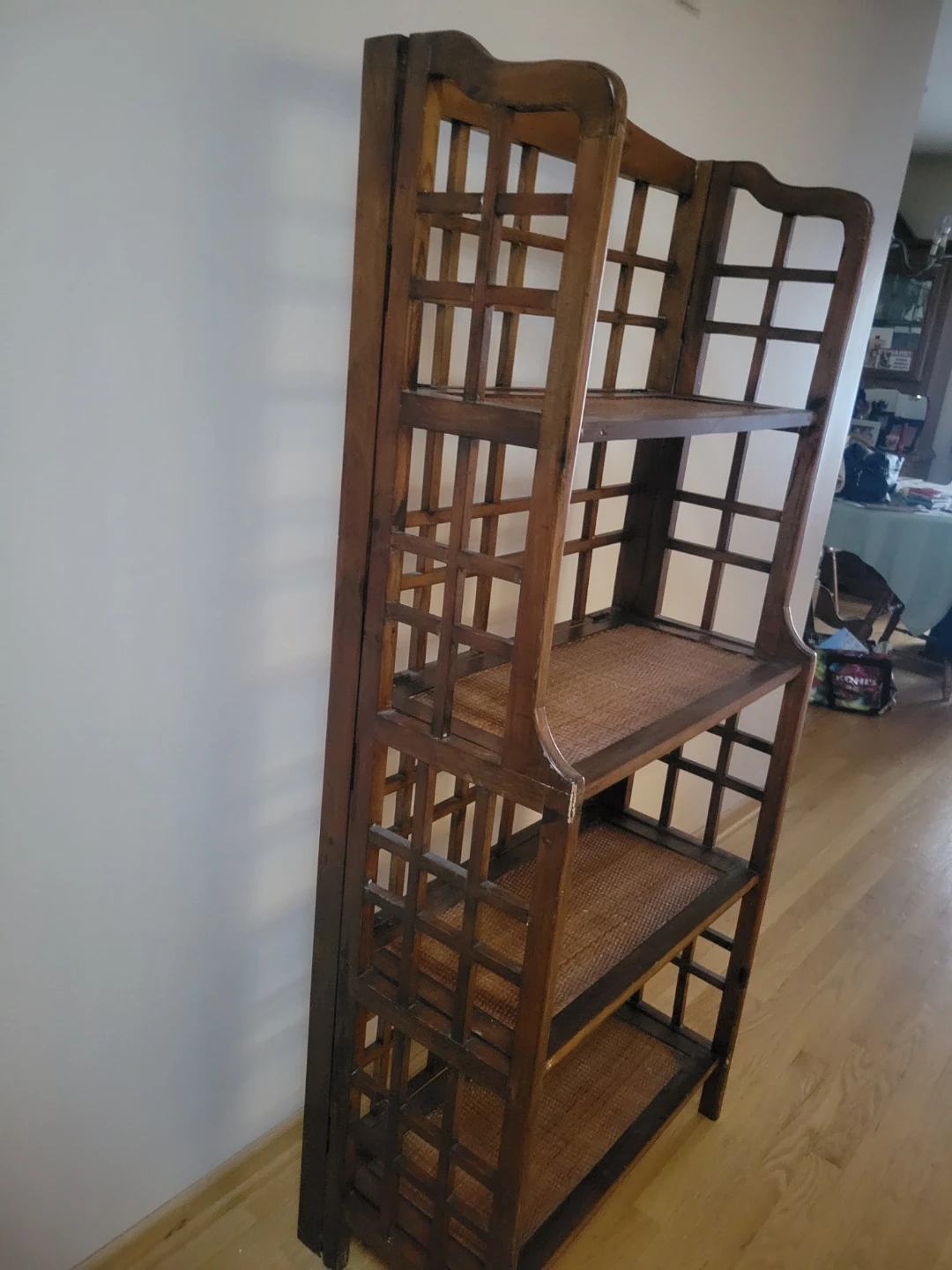 Wooden Shelf Unit with Cane Inserts - photo 4