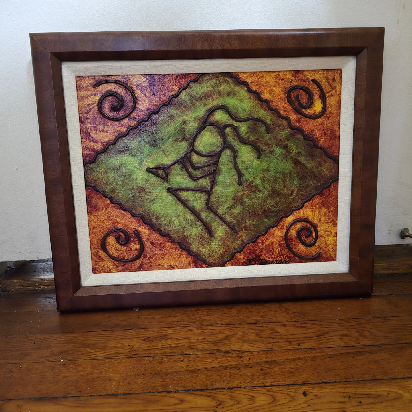 Jose David Duenn Framed Kokopelli Artwork 12x16