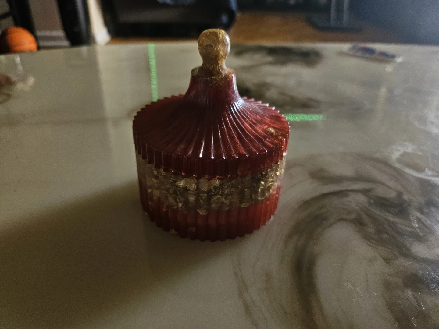 ❗️RESIN ❗️Red and Gold Decorative jewerly box - photo 2