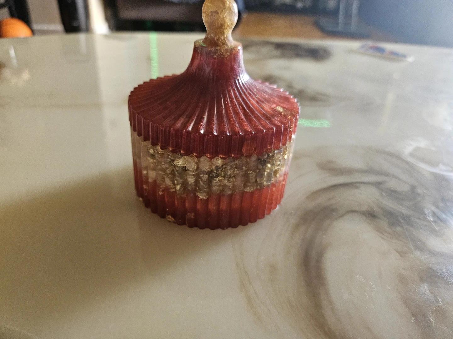 ❗️RESIN ❗️Red and Gold Decorative jewerly box - photo 4