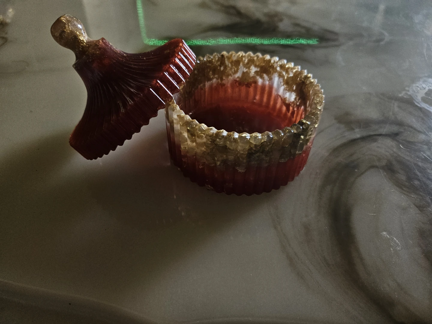 ❗️RESIN ❗️Red and Gold Decorative jewerly box