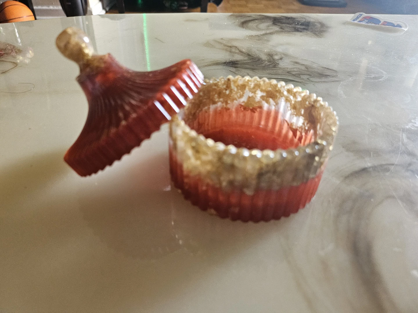 ❗️RESIN ❗️Red and Gold Decorative jewerly box - photo 5