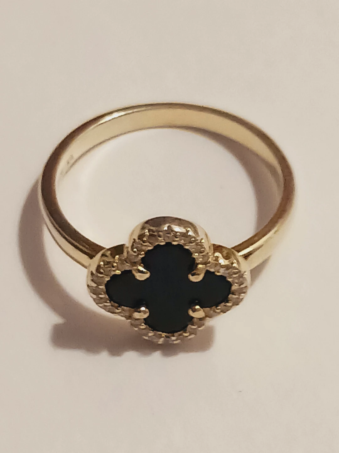 New !! Gold Overlay Sterling Silver 925 🍀 Ring .7. - photo 4