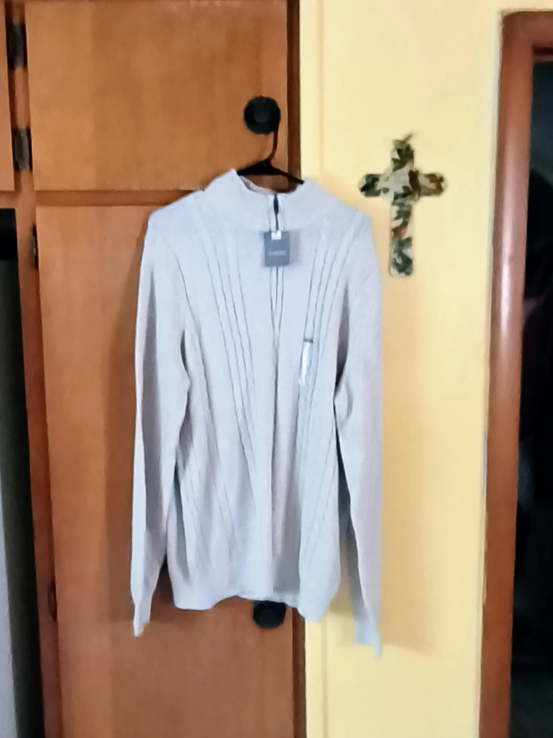 Van Heusen Men's Cable Knit Quarter-Zip Sweater XL