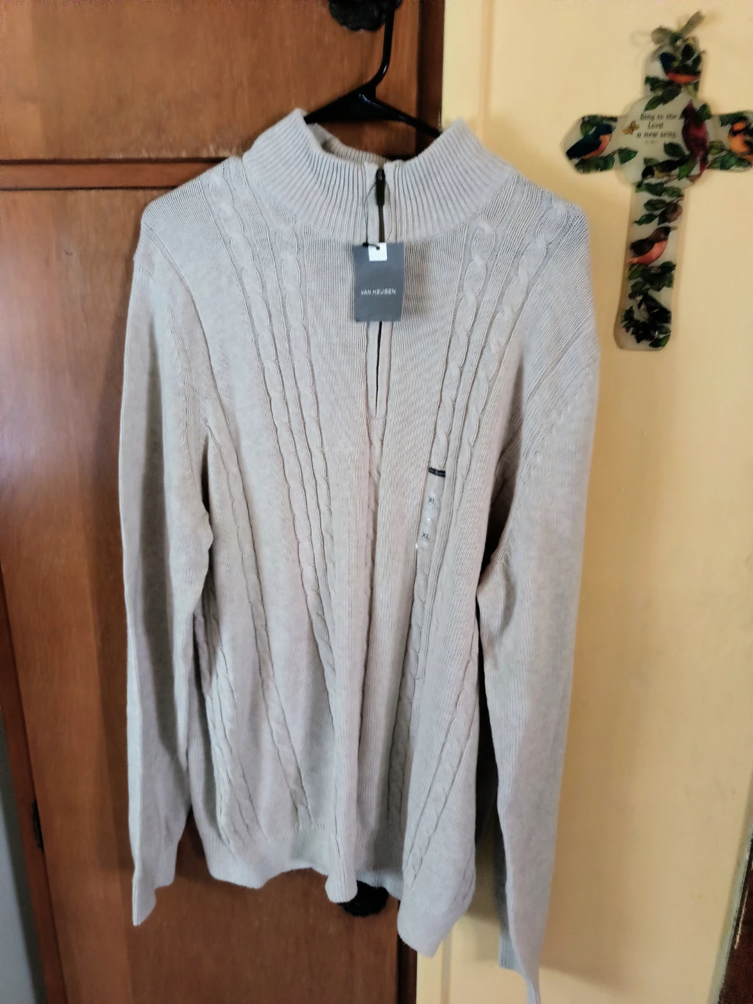 Van Heusen Men's Cable Knit Quarter-Zip Sweater XL - photo 2