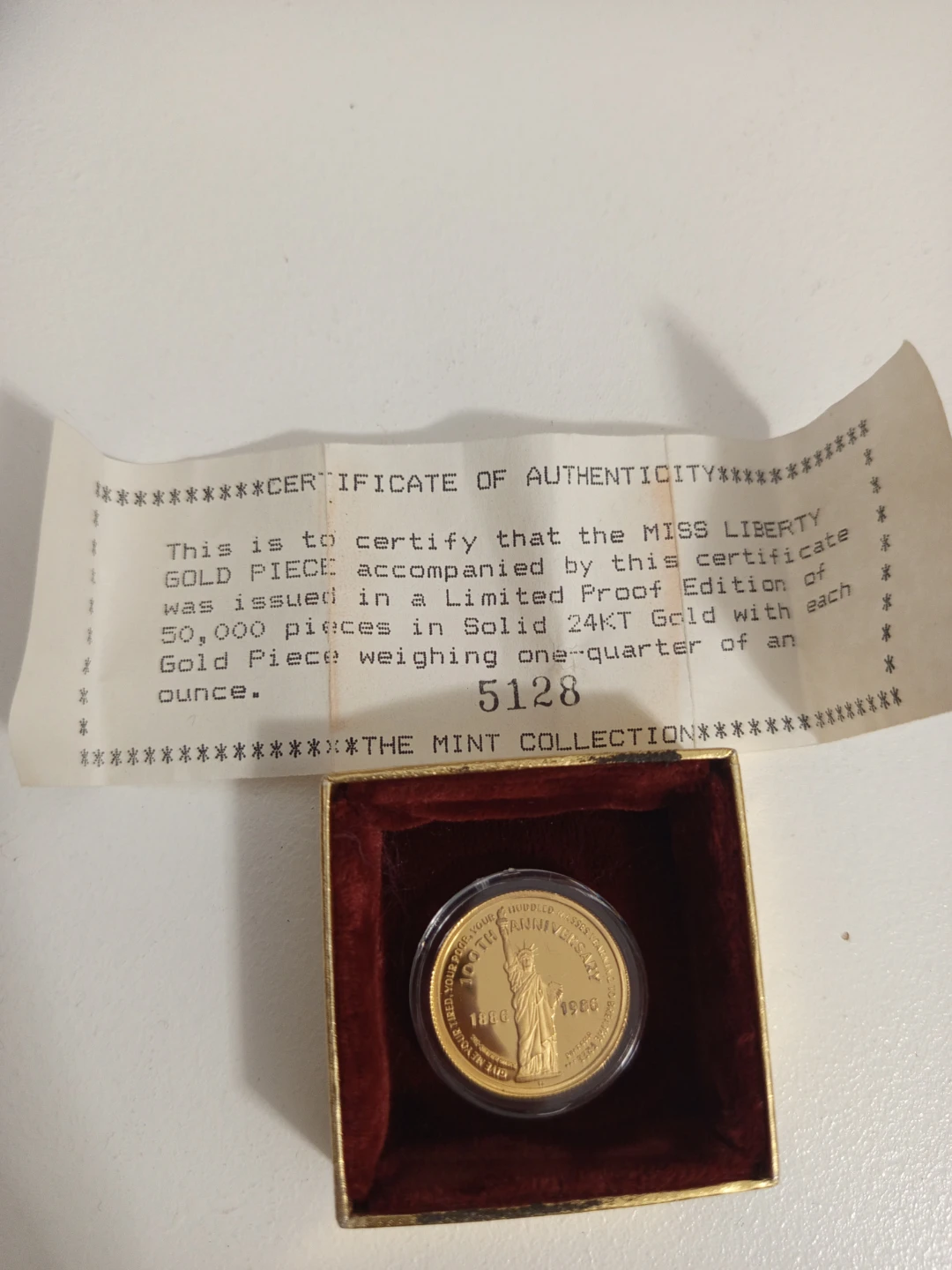 Miss Liberty 100th Anniversary Gold Piece - photo 2