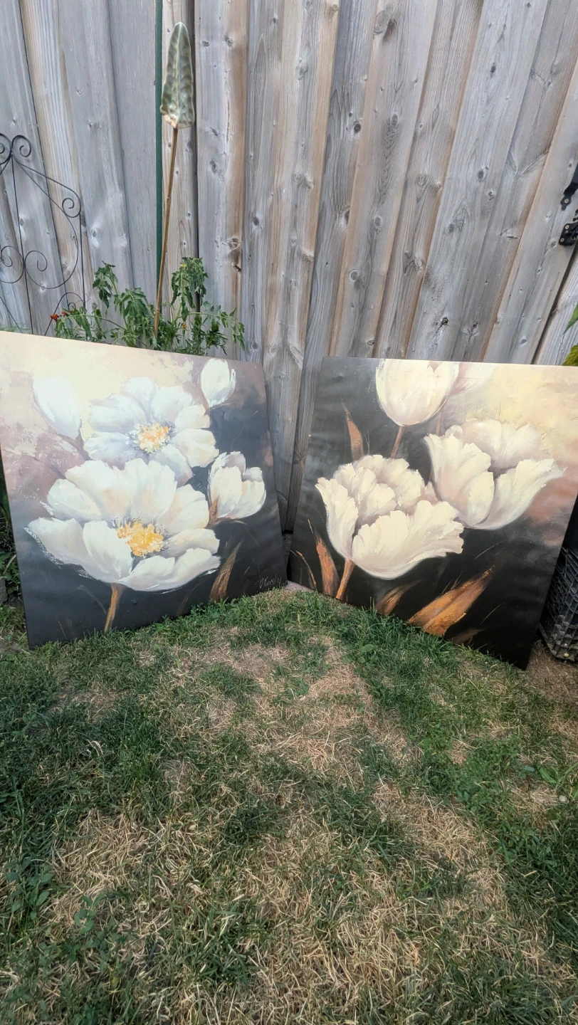 Two Floral Canvas Paintings for $25 - photo 2