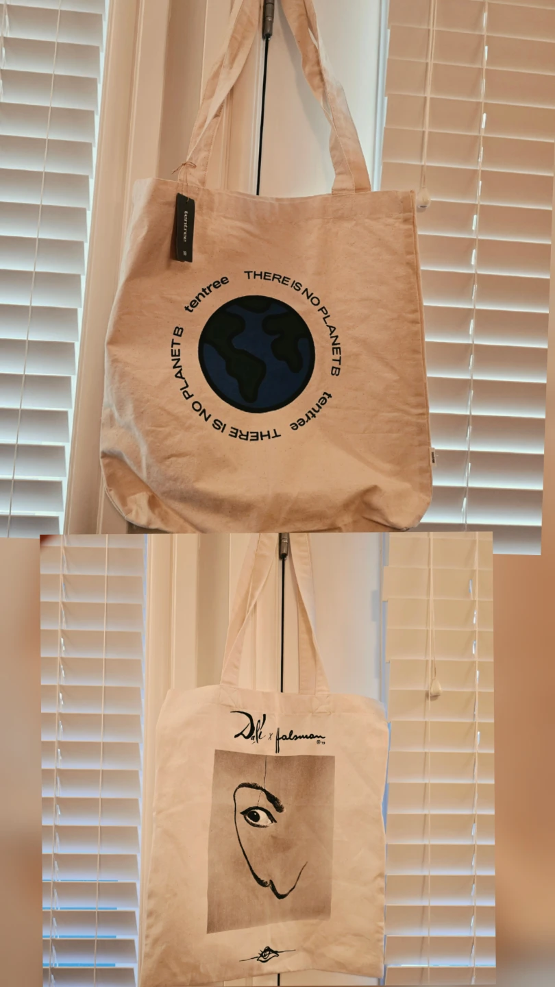 2 Canvas Totes TENTREE and SALVADOR DALI