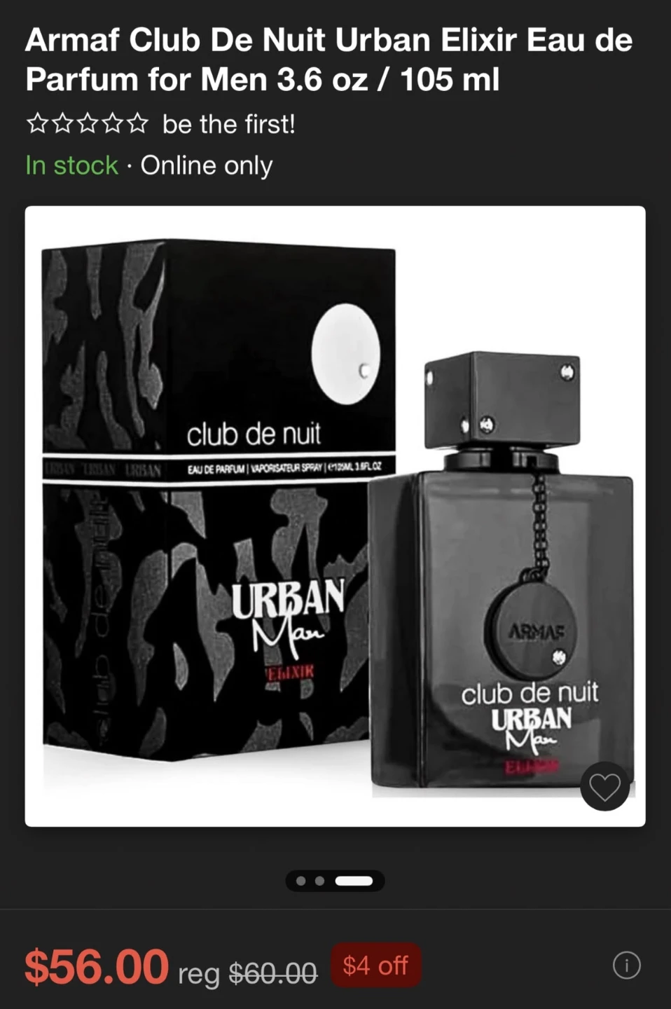 Armaf Club De Nuit Urban Elixir Eau de Parfum for Men 3.6 oz
