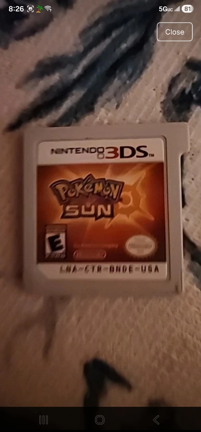 Nintendo 3DS Pokemon Sun Game Cartridge
