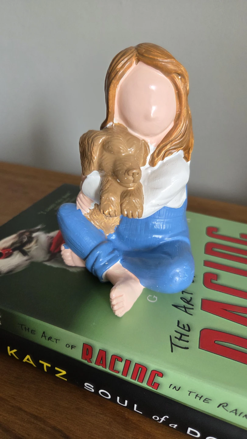 Dog & Girl Figurines – Resin Statue Sculture Various Styles *new - photo 3