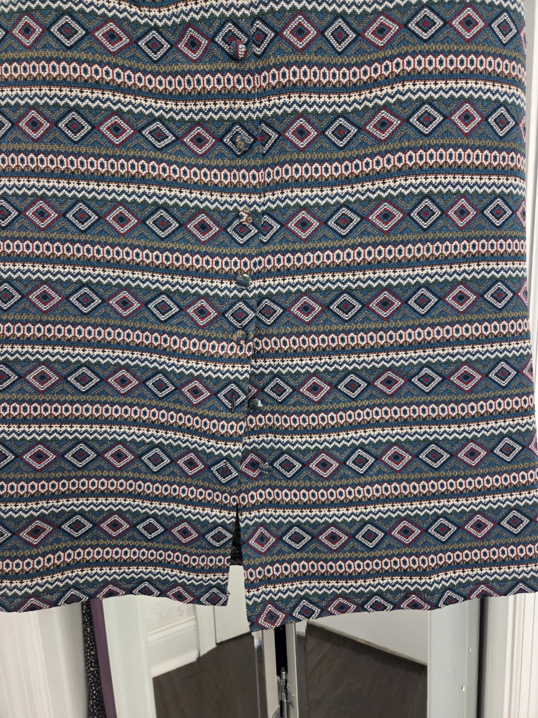 Vintage Geometric Print botton down detail Maxi Skirt - photo 2