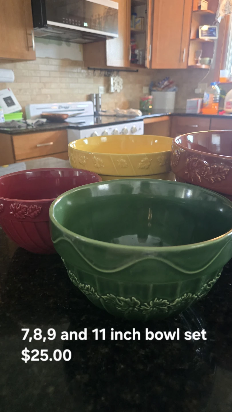4-Piece Embossed Ceramic Mixing Bowl Set