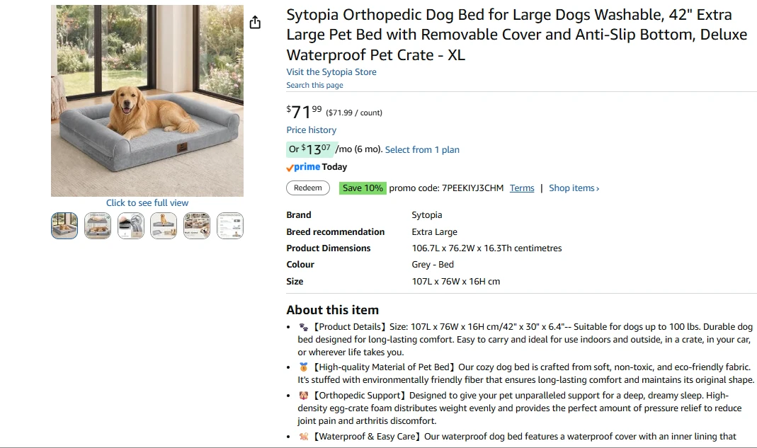 Extra Large Orthopedic Dog Bed - Large - photo 2