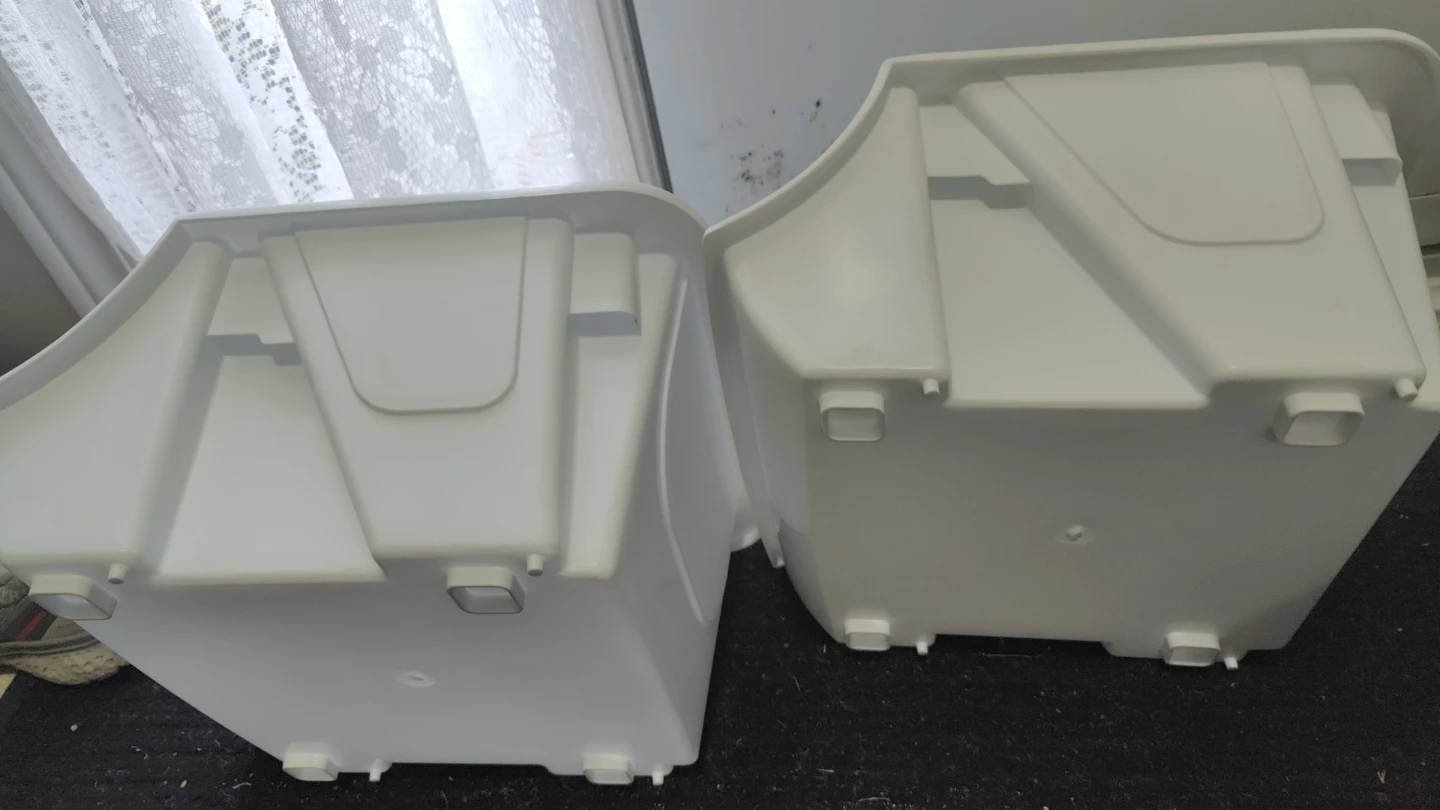 White Plastic Storage Bins (Set of 2)