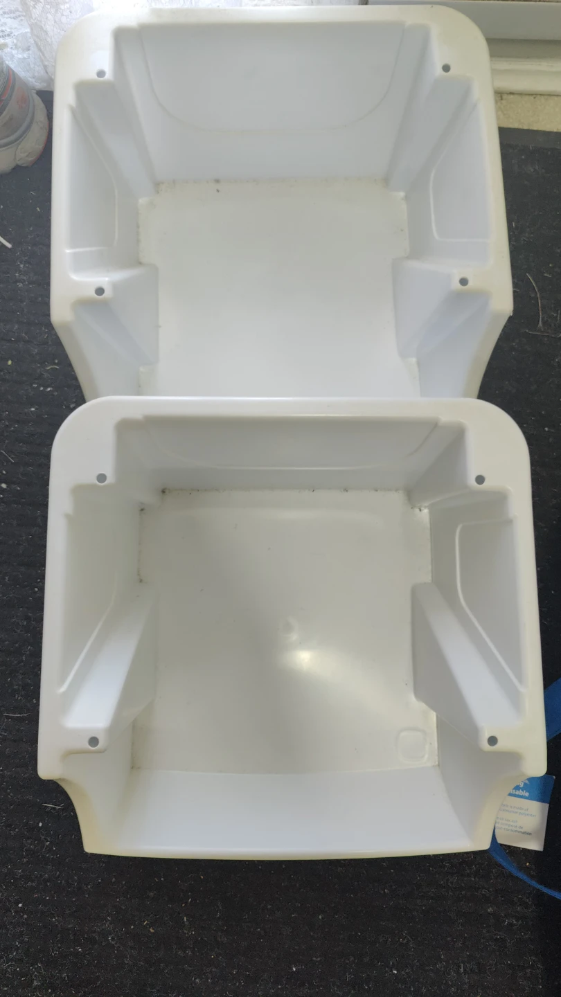 White Plastic Storage Bins (Set of 2) - photo 3