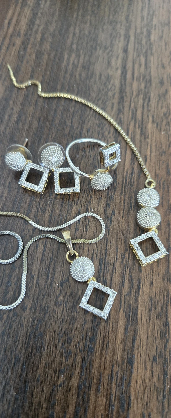 Jewelry Set with Pendant, Earrings, and Ring