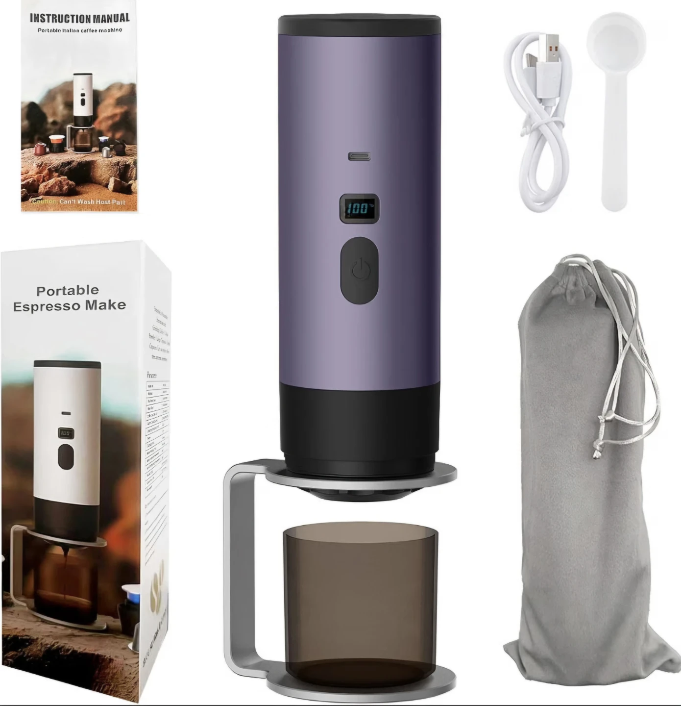 Portable Espresso Maker Automatic Extraction & Grinding Coffee - photo 2