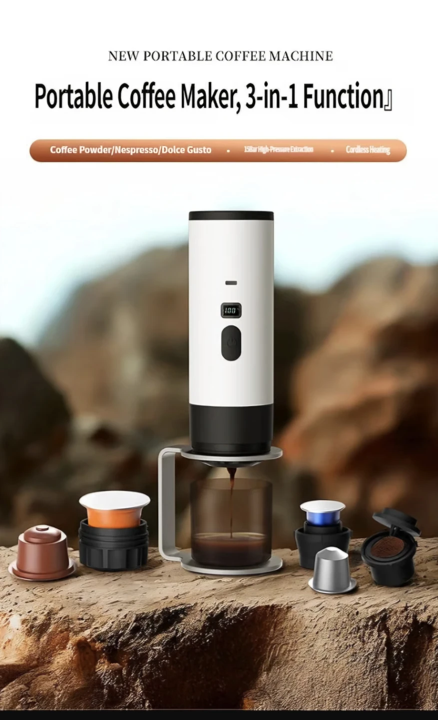 Portable Espresso Maker Automatic Extraction & Grinding Coffee - photo 3