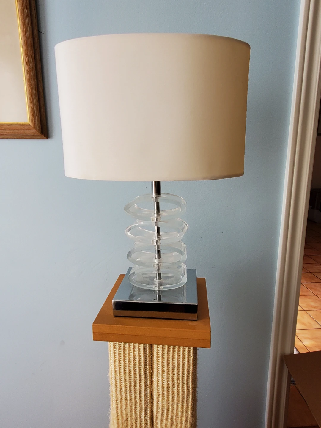 Table Lamp with Clear Acrylic Discs