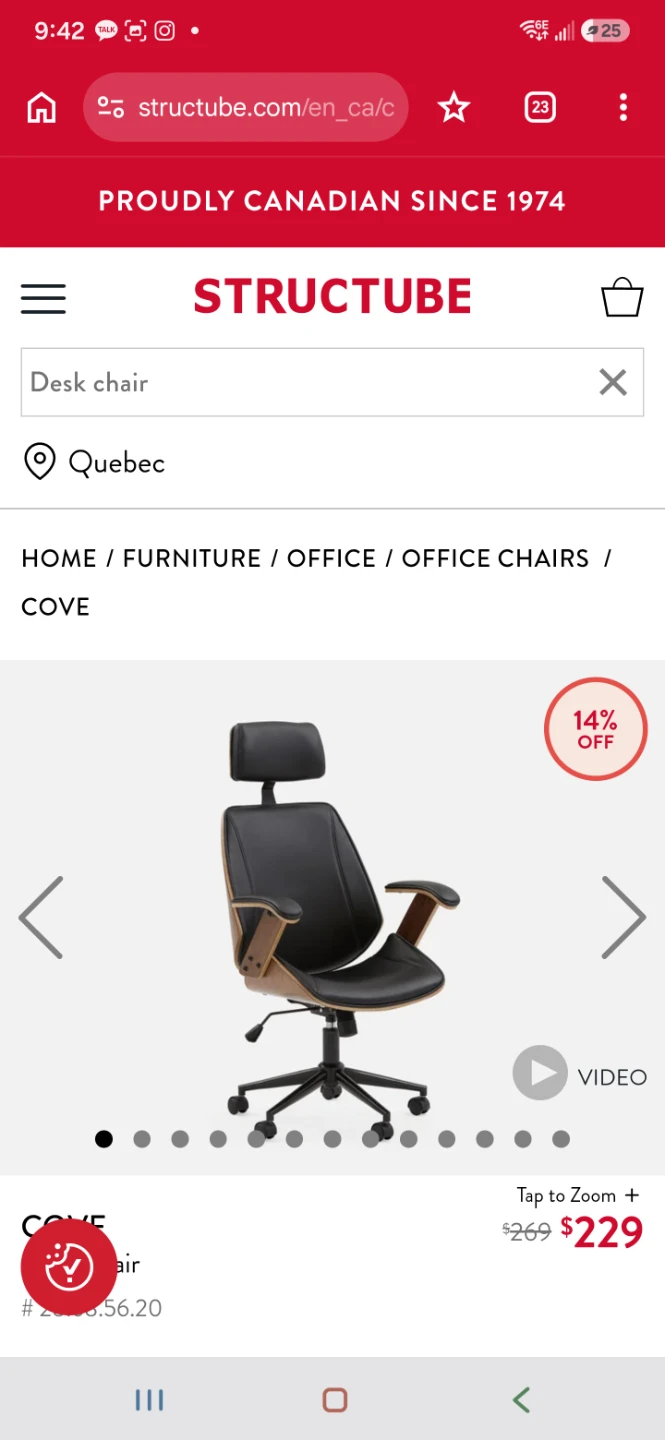 Structube "Cove" Desk Chair