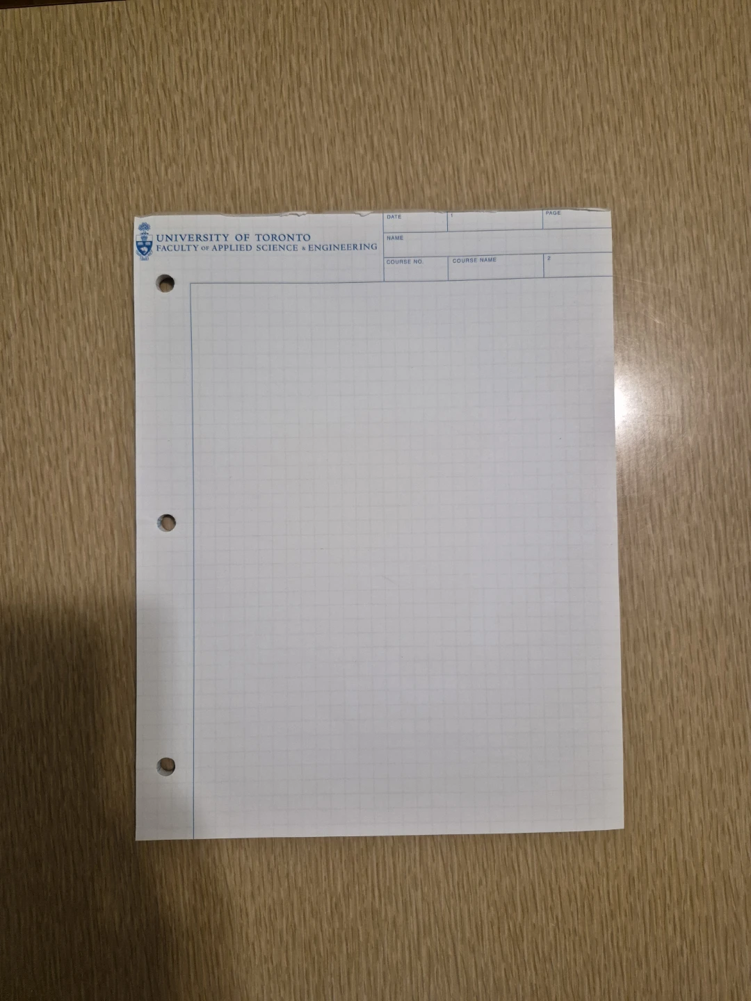 University of Toronto Engineering Grid Paper Notepad
