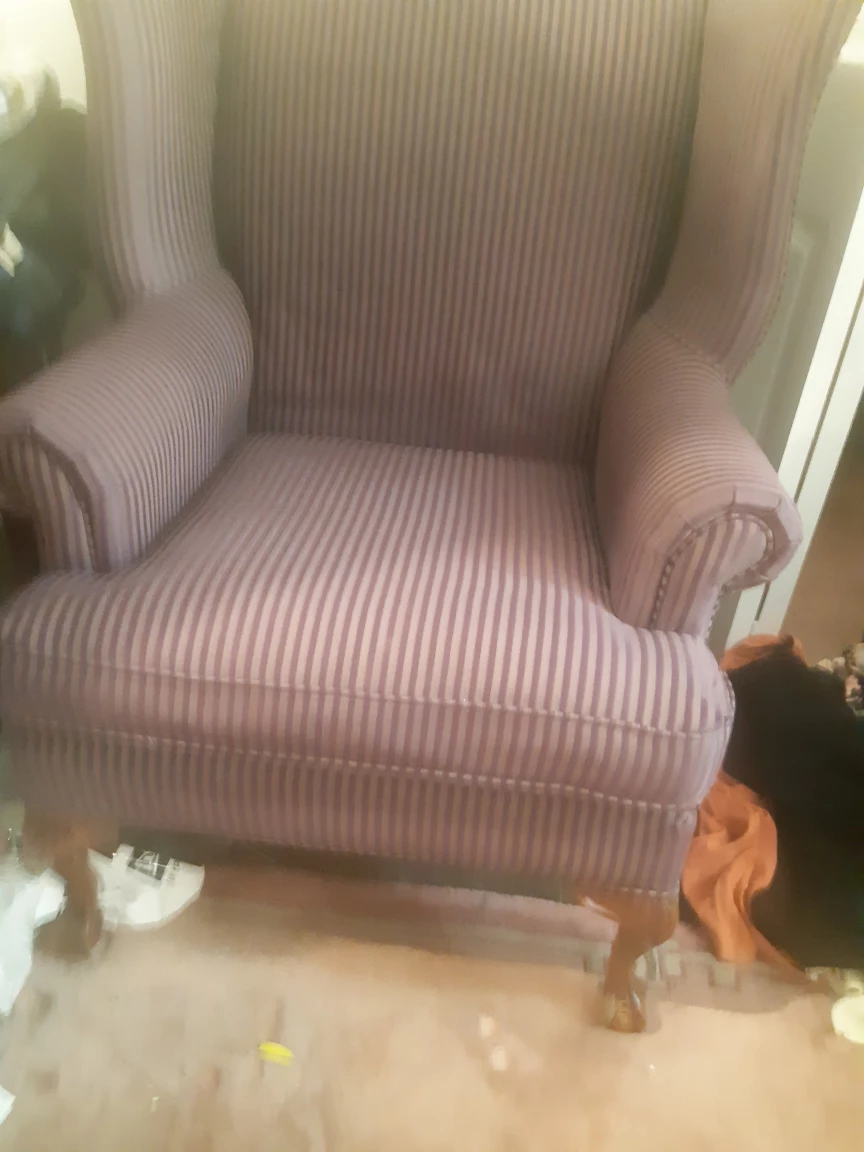 Wingback Armchair and Ottoman Set - photo 2