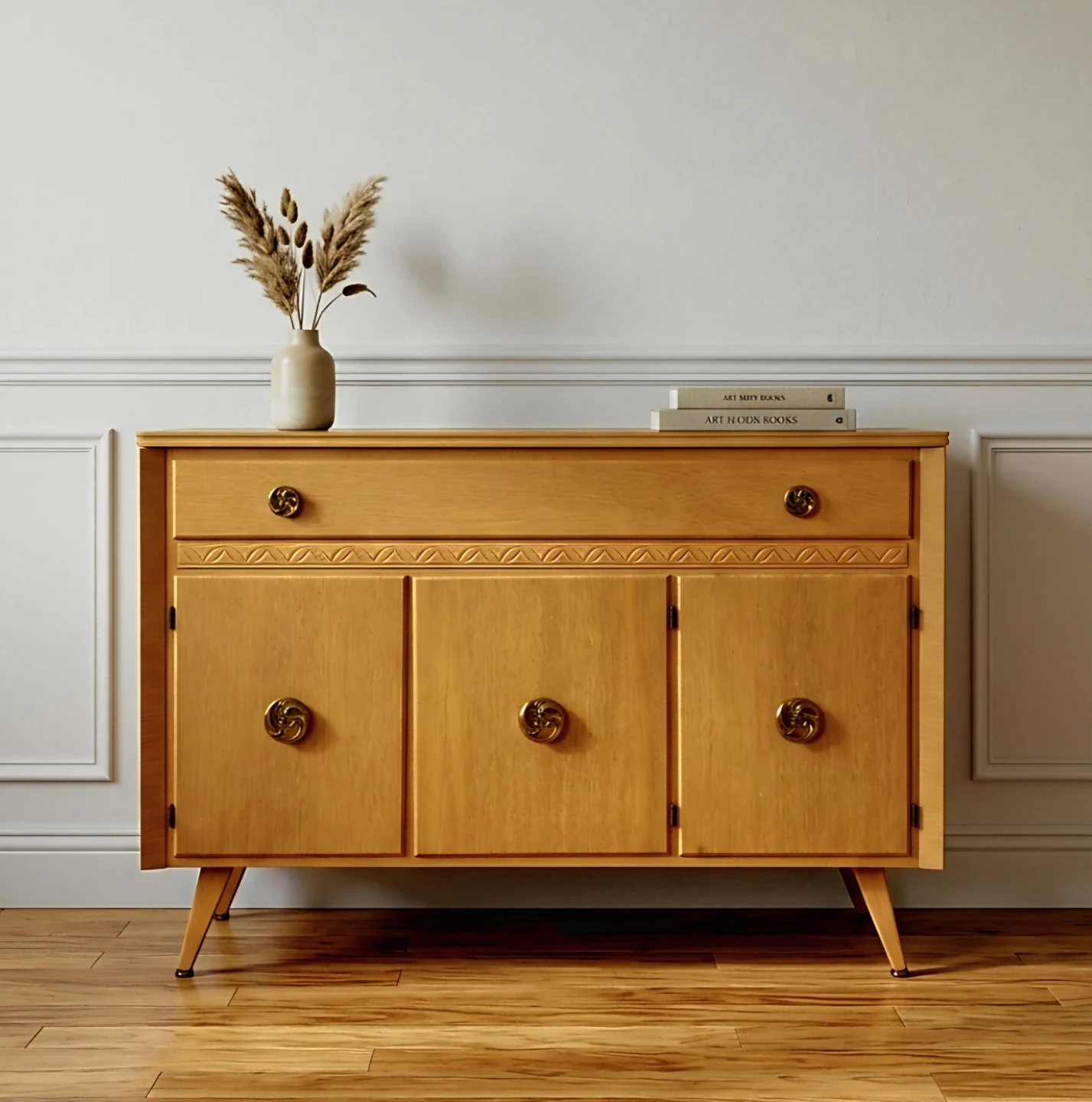 MCM Solid Wood Compact Size Credenza
