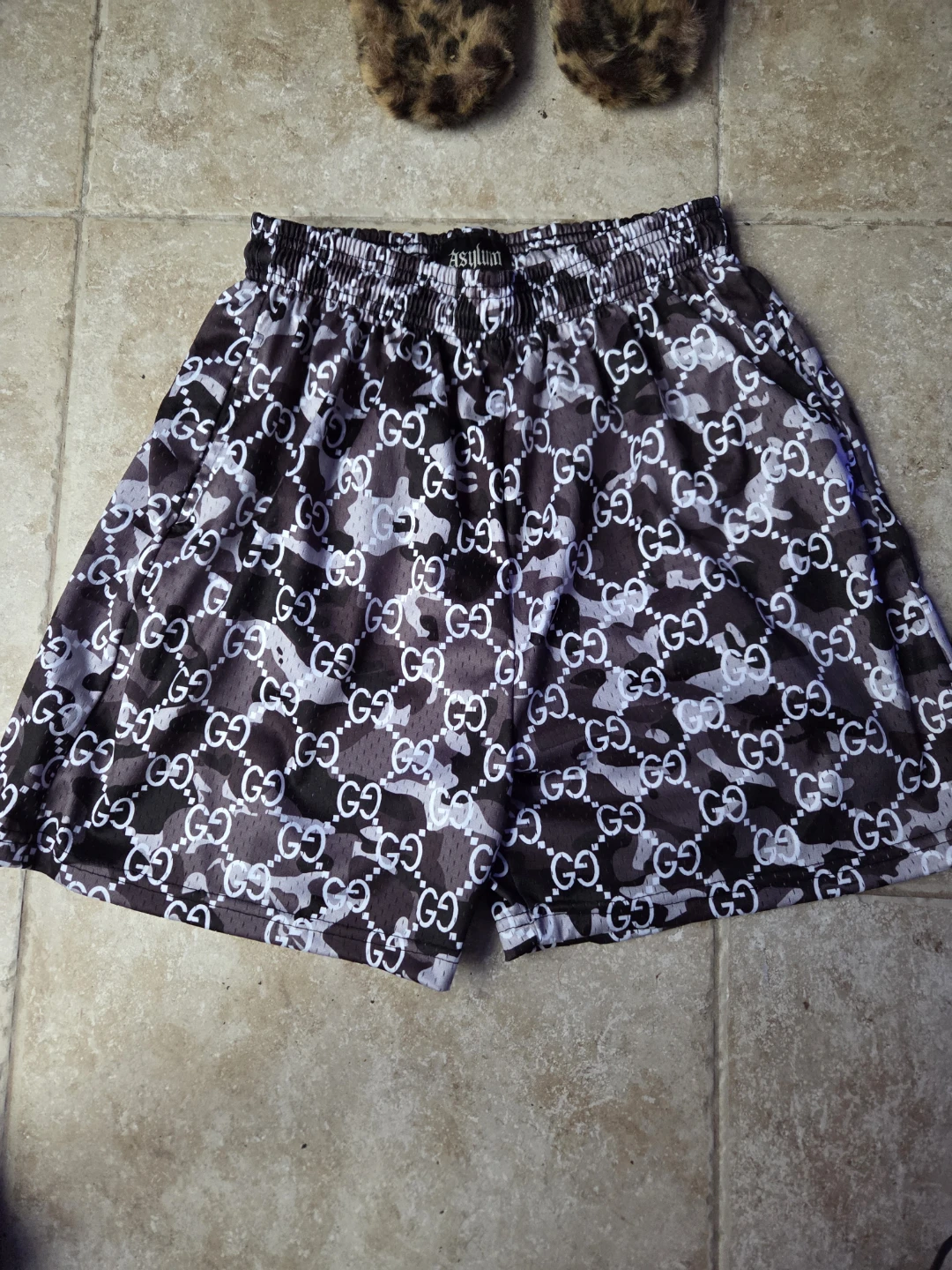 Gucci Print Designer Logo Shorts