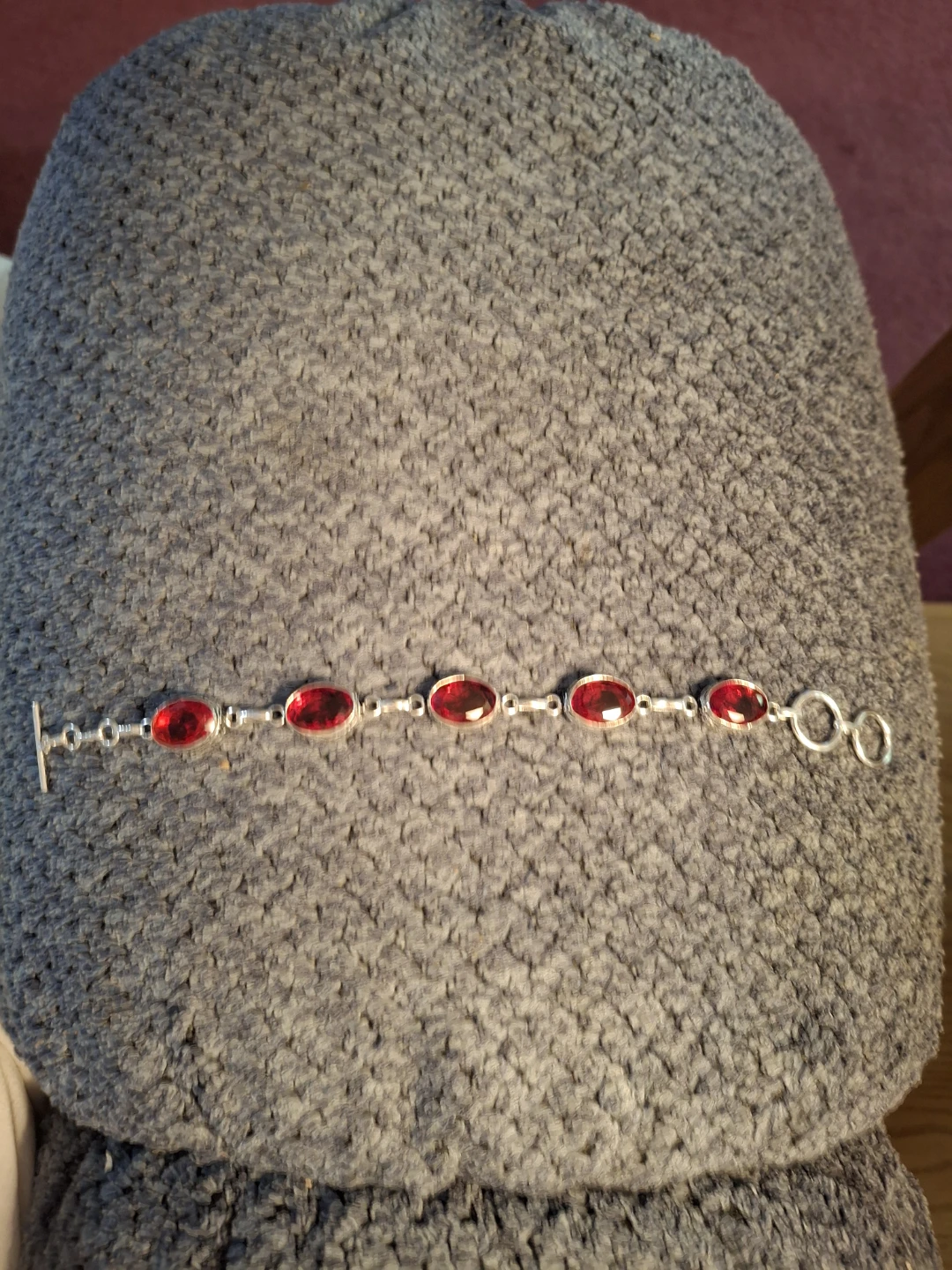 Sterling Silver Garnet Bracelet