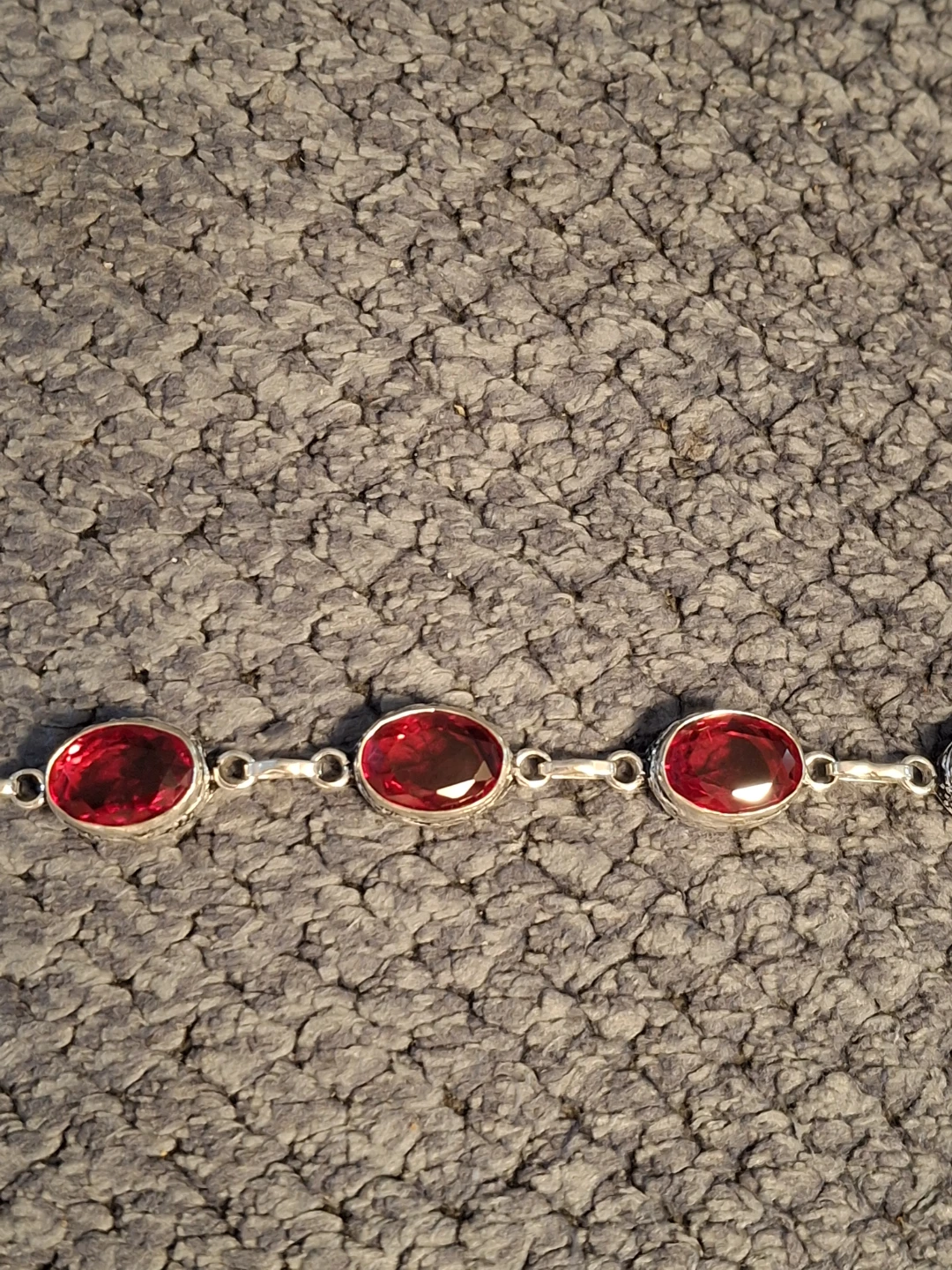 Sterling Silver Garnet Bracelet - photo 2