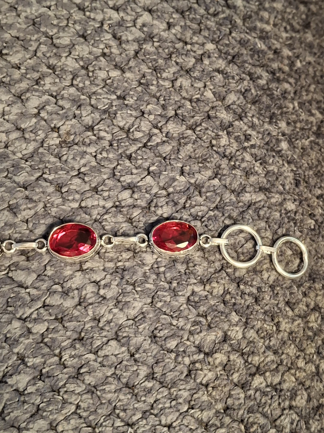 Sterling Silver Garnet Bracelet - photo 3