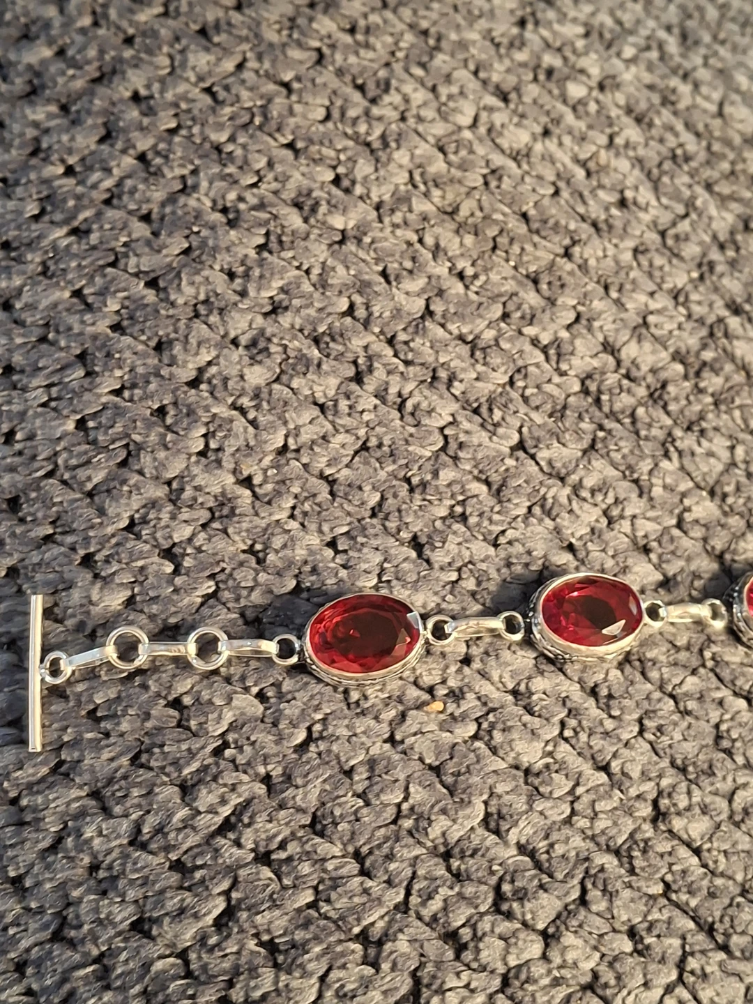 Sterling Silver Garnet Bracelet - photo 4