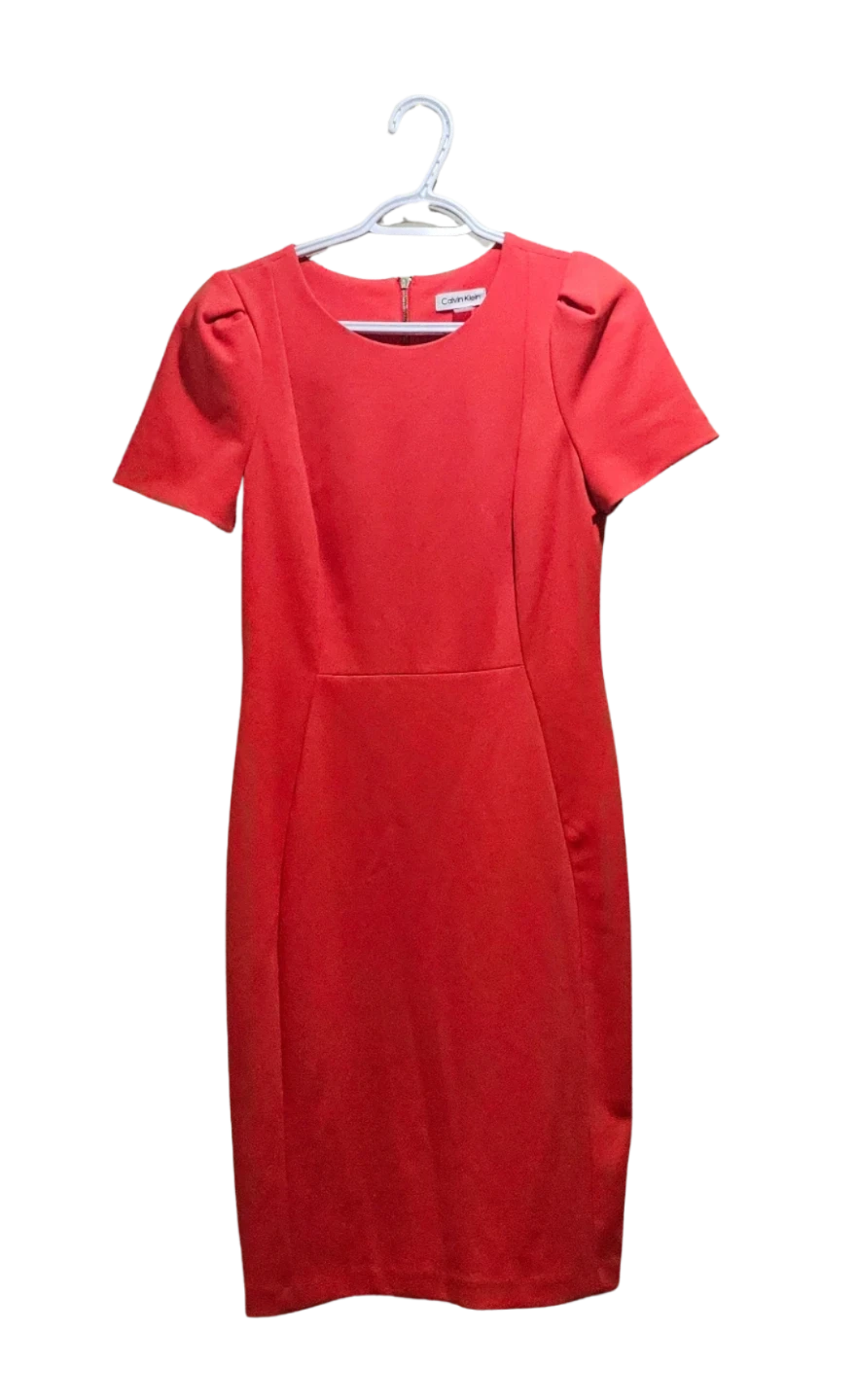 Calvin Klein Red Sheath Dress