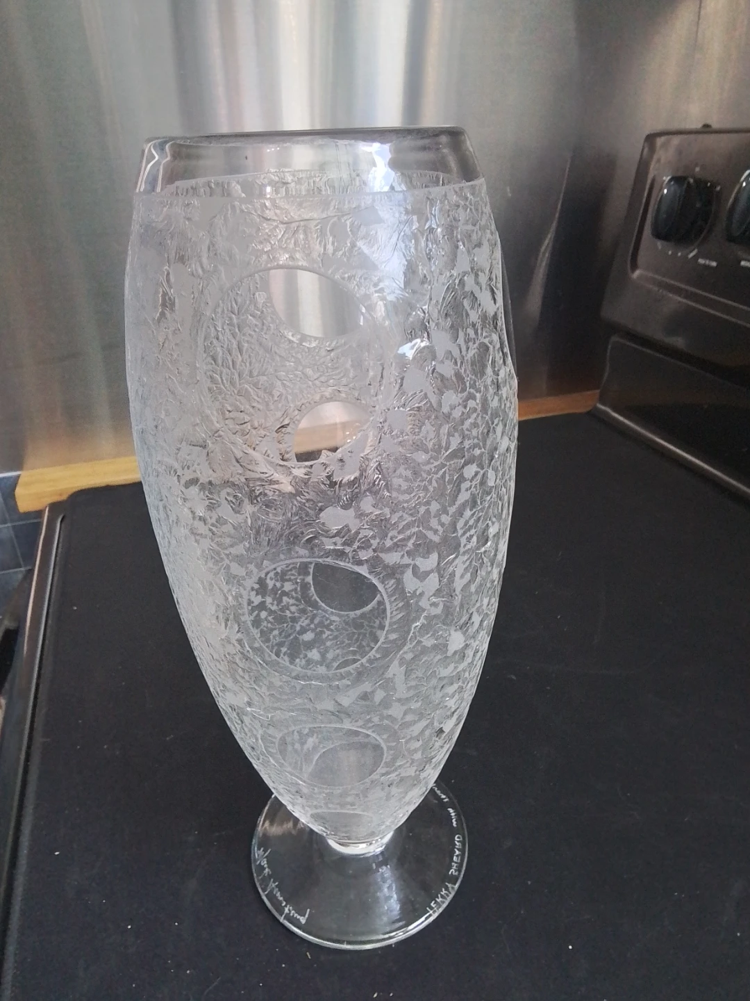 Large Mark Armstrong Studio Art Glass Vase