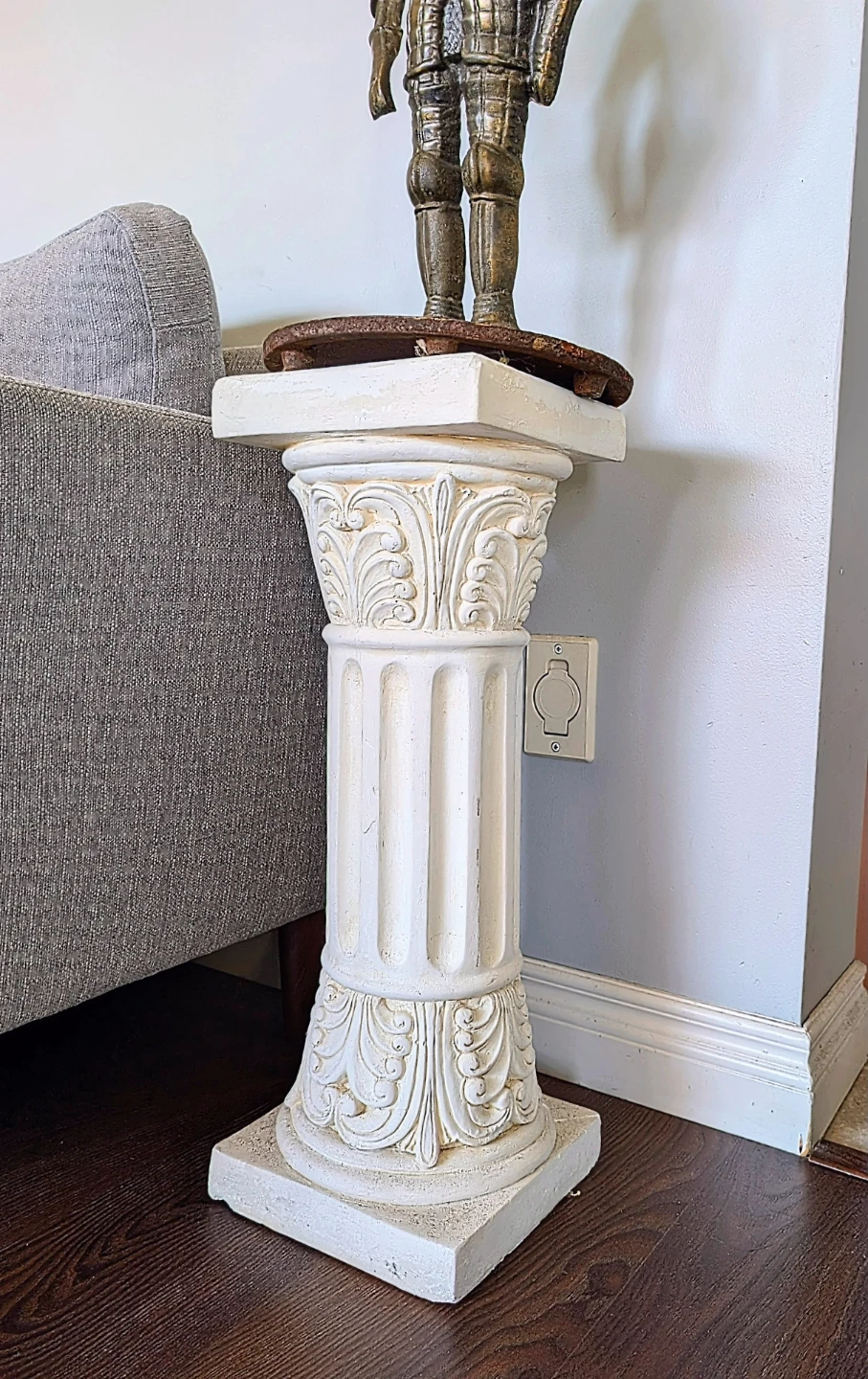 Beautiful Vintage Classical Plaster Pedestal Column