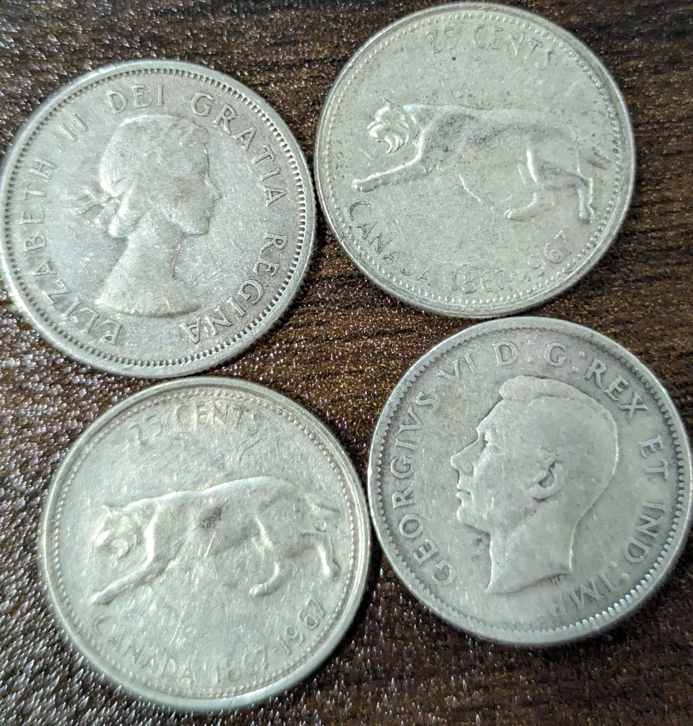 Canadian 25 Cent Coins (Various Years)