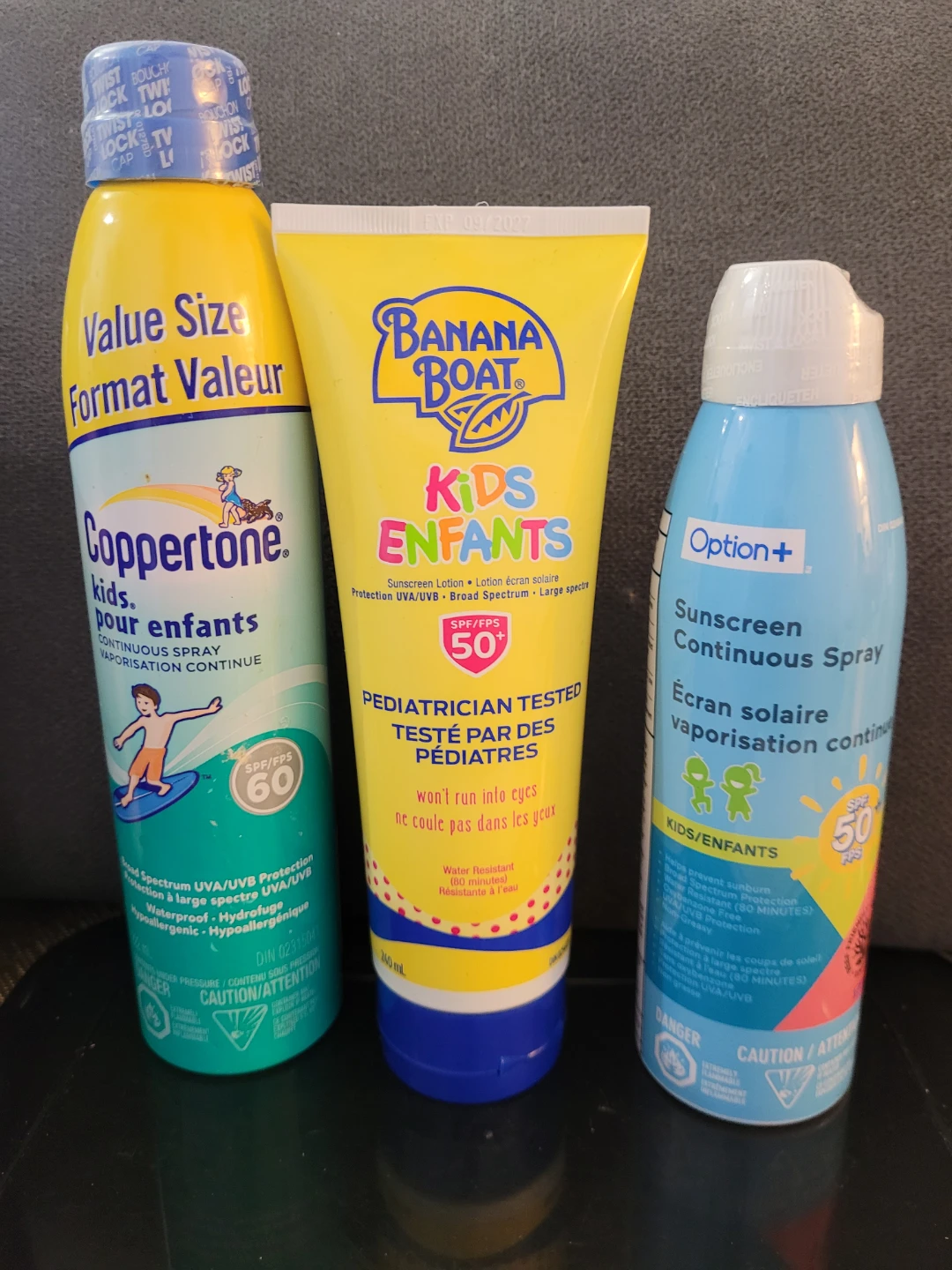 Coppertone, Banana Boat, Option+ Kids Sunscreen Lotions & Spray