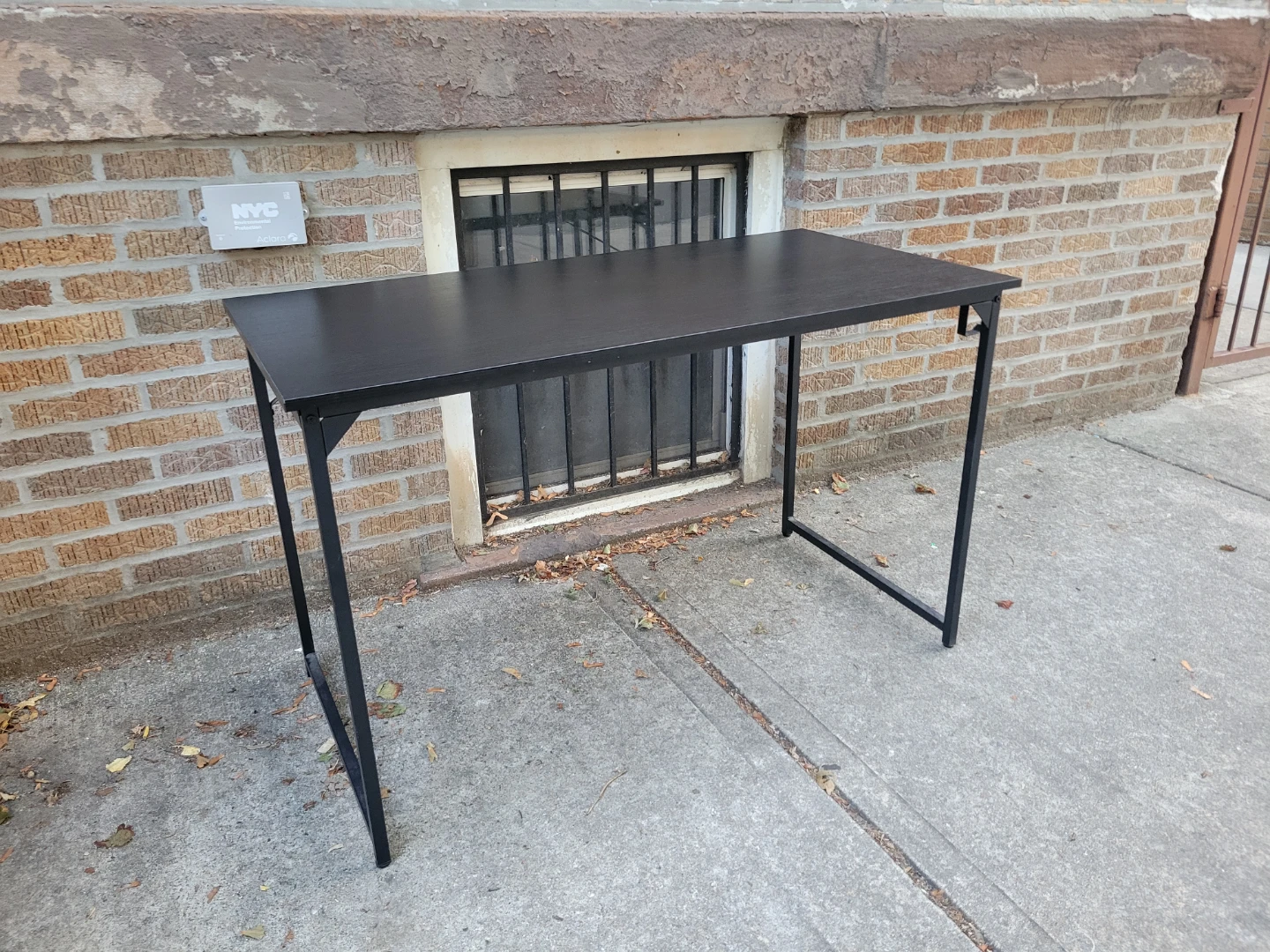 Black Desk with Metal Frame. Like new