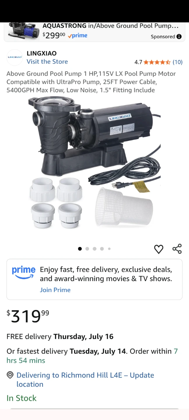 LINGXIAO Above Ground Pool Pump LX