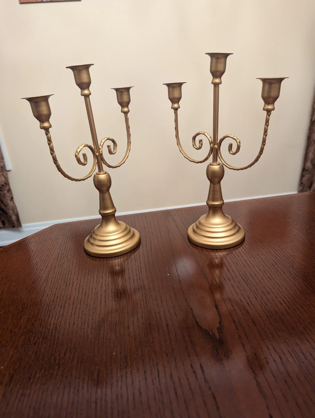 Set of 2 Gold Candelabras - $35