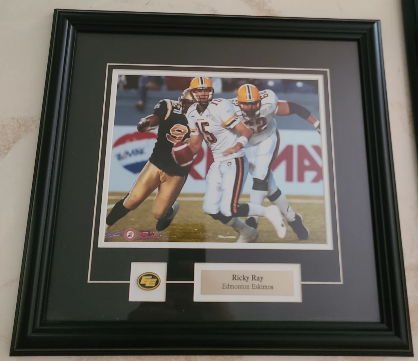 Framed Ricky Ray Edmonton Eskimos Photo