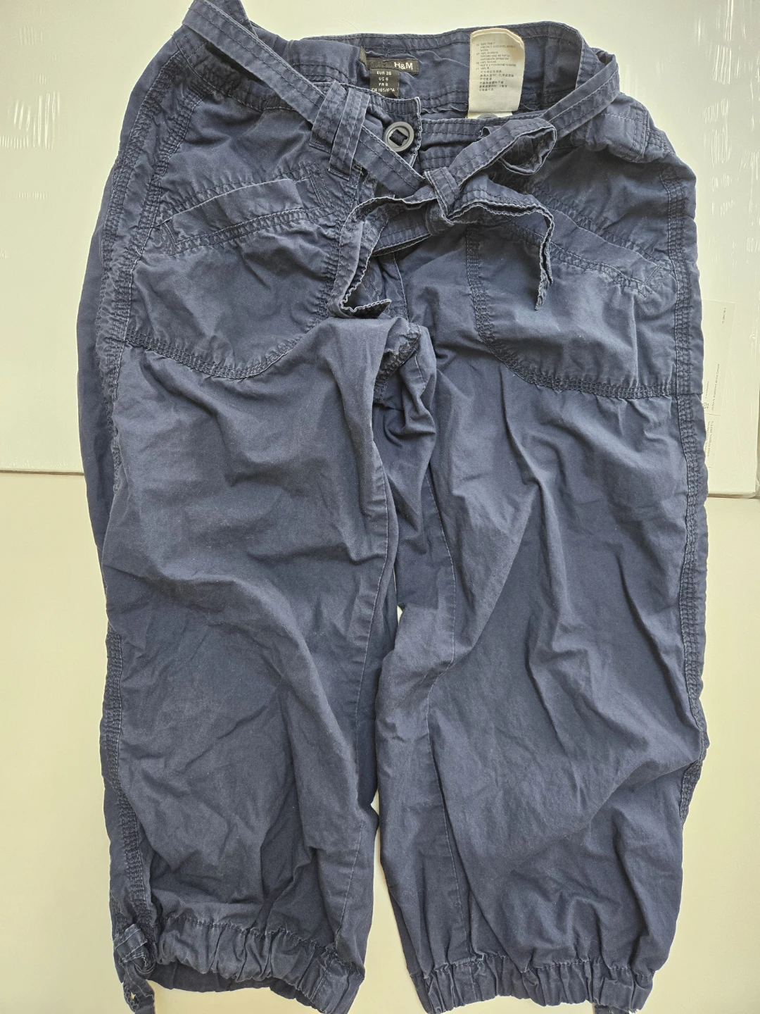 H&M Navy Cargo Capris Size US 6