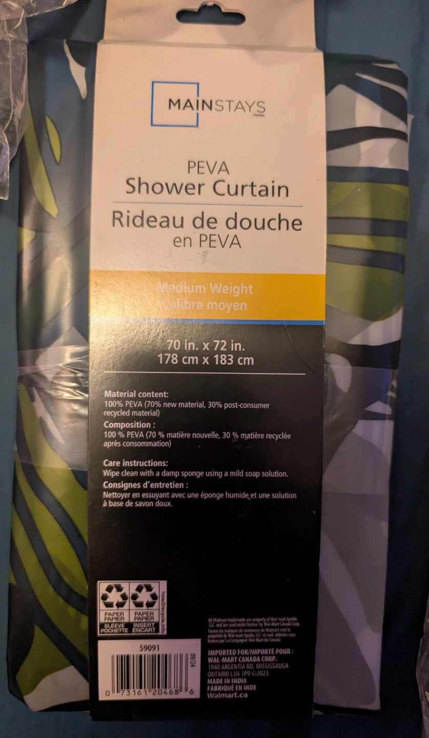 Mainstays PEVA Shower Curtains $4 ea - photo 2