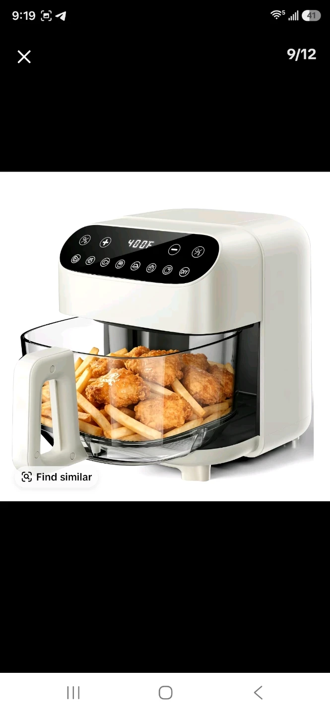 Air Fryer, 4.5QT Glass Air Fryer